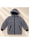 Custom-made nova fabric boys' hooded jacket coat, grey color, zippered winter thick jacket coat. - 2