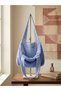 Vintage Touched Plush Bag with Corduroy Lining and Plush Ties Blue 35X30 cm - 3