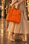 Gabriel Women's Quilted Large Size Hand and Shoulder Bag-Orange - 6