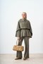 Women's Piping Lace-Up Scarf Suit Khaki Green - 2