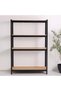 4 Layer Steel Shelf with MDF Board - Heavy Duty Black Steel Storage Rack (120 x 45 x 180 cm) - 250 kg Capacity - Ideal for Home & Office Organization