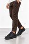 Brix Men's Genuine Leather Lace-Up High-Sole Stitched Sports Shoes - Black - 5