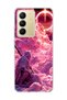 Realme C75 Compatible Azrail Pink Cloud Printed Transparent Phone Case