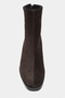Casey Bitter Brown Suede Leather Back Zipper Thick Heel Women's Boots - 6