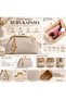 Women's Suede Gold Detailed Chain Strap Scholarship Medium Size Evening Dress Shoulder and Hand Bag - 3
