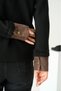 Women's Denim Detailed Polo Neck Knitwear Sweater - 4