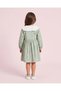 Girls Green Floral Printed Long Sleeve Dress - 4