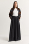 Women's Black High Pleated Belted Palazzo Fabric Skirt Trousers 1122 60286550 - 2