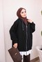كارديجان رياضي أسود مزين بكشكشة على الحواف - 4