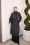 Anthracite Double-Breasted Collared Buttoned Lined Trench Coat - 2