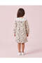 Girls Cream Floral Printed Long Sleeve Dress - 4