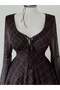 Rochie mini, maro - 5