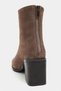 Casey Dark Beige Suede Leather Back Zipper Thick Heel Women's Boots - 8