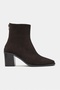 Casey Bitter Brown Suede Leather Back Zipper Thick Heel Women's Boots - 5