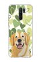 Redmi 9 Compatible Yellow Dog Green Heart Printed Transparent Phone Case