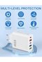 65W USB C Fast Charger with 5 QC3.0 Ports, PD Adapter 20W Compatible with Samsung Mobiles, iPhone, Xiaomi, iPad, Tablet, USB-C Charger for Travel, Office and Daily Use - 4