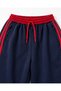Navy Blue Red Striped High Waist Grunge Printed Oversize Sweatpants - 2
