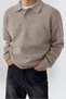 Men's Polo Collar Oversize Knit Sweater – Comfortable Fit - 2