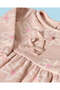 Infant Girls Pink And Ivory Floral Fleece Dress - 2