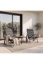 Riza Balcony Set 1+2 | 2-Seater Set With Table | All Weather 3 Piece Bistro Set With Coffee Table | Modern Design Furniture For Balcony Outdoor Garden -