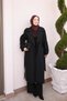 Black Double-Breasted Collared Buttoned Lined Trench Coat