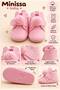 Leather Baby First Step Shoes, Flexible and Comfortable Sole, Pompom Non-Slip Baby Booties