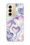 Realme C75 Compatible Lilac Heart Marble Printed Transparent Phone Case