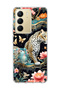 Realme C75 Compatible Leopard Water Lily Printed Transparent Phone Case