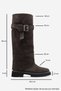 Pedro Anthracite Suede Genuine Leather Buckle Women's Thick Soled Boots - 5