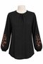 Women's Lycra Winter Knitwear for Middle Age and Above, Mother's Combed Cotton Blouse, New Season, Embroidered Sleeves, Twisted Pattern, Elastic Sleeves - 4