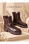 Bety Faux Leather Buckle Detailed Waterproof Thick Serrated Sole Zippered Women's Winter Boots - 2