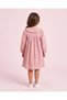 Girls Pink Embroidered Collar Long Sleeve Dress - 4