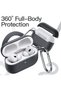 Silicone Case for AirPods Pro 2/1 with Keychain, Black - 5
