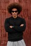 Men's Polo Collar Buttoned Casual Black Sweater - 6