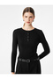 Buttoned Long Sleeve Crew Neck Knitwear Sweater - 2