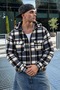 Men's Plaid Hooded Casual Zippered Blue Lumberjack Jacket - 2