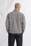 Men's Gray Double Pocket Denim Jacket with Button Detail and Drawstring Sleeves - 3