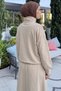 High Collar Skirt Suit 202721 - Stone - 3