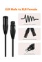 كابل XLR قصير بطول 3 أقدام، كابل ميكروفون، متوازن 3 PIN XLR - 3