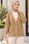 Buttoned V-Neck Knitwear Cardigan Camel - 2