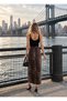 Women's Buttoned Front Maxi Length Lycra Denim Skirt - 3