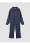 Lcw Kids Navy Blue Shirt Collar Girls' Tracksuit Set - 3