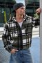 Men's Plaid Hooded Casual Zippered Khaki Lumberjack Jacket - 3
