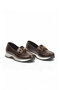 Buckle Detailed Thick Soled Stylish Comfortable Brown Wrinkled Women's Casual Shoes Loafer 062 - 4