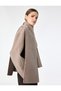 Long Sleeve Wool Blend Oversized Cashmere Coat with Scarf - 3