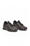 Orthopedic Comfortable Sole Rubber Laced Rubber Sole Black Genuine Leather Women's Casual Shoes 8680 - 4