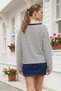 Women's Boat Neck Oversize Striped Blouse - 6