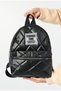 Backpack - Quilted Stitched Black Leather Women's Casual Backpack - 2