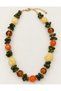 Khaki Brown Natural Stone Look Beaded Necklace – Orange Brown and Cream Colored Large Beaded Bohemian Women's Necklace - 4