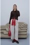 Buttoned Hammer Sleeve Knitwear Cardigan Brown - 7